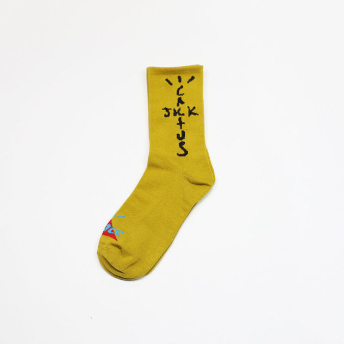 Co-branded Monogrammed Cashew Flower Skateboarding Mid-Calf Socks 5 colors