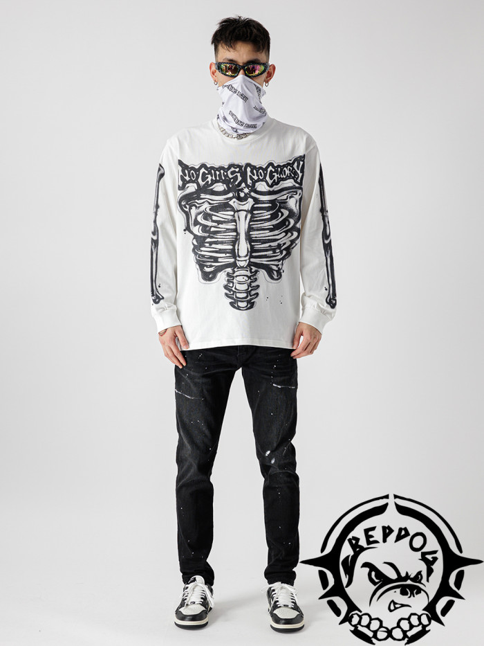 Copy 1:1 quality version Skull Line Print Crew Neck Sweatshirt