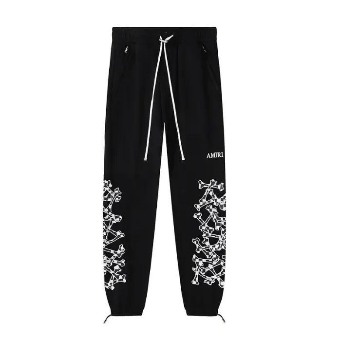 Copy Black and White Small Bones Stacked Printed Sweatpants 2 colors