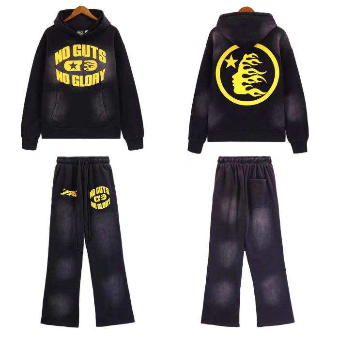 Copy 1:1 quality version Two-Tone Yellow Letter Printed Sweatpants