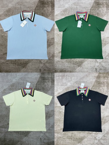 1:1 quality version Collar colour blocked simple polo shirt 4 colors