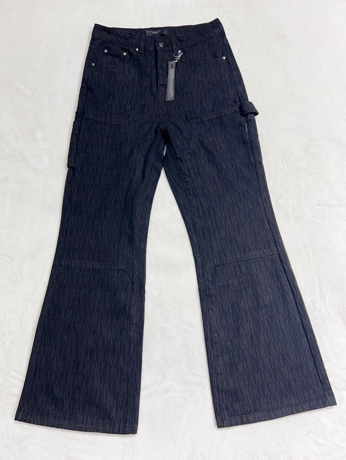 1:1 quality version Dark all over monogrammed logo micro jeans