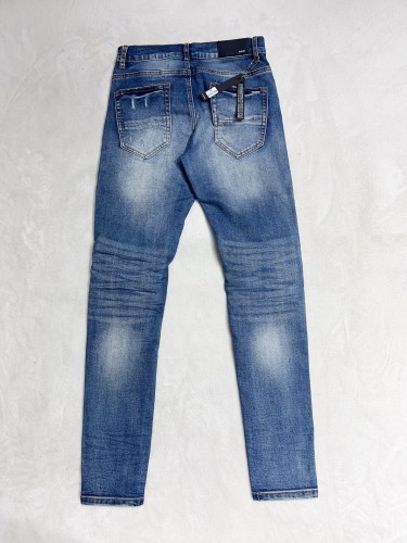 1:1 quality version Ripped Patchwork Leather Alphabet Slim Fit Jeans