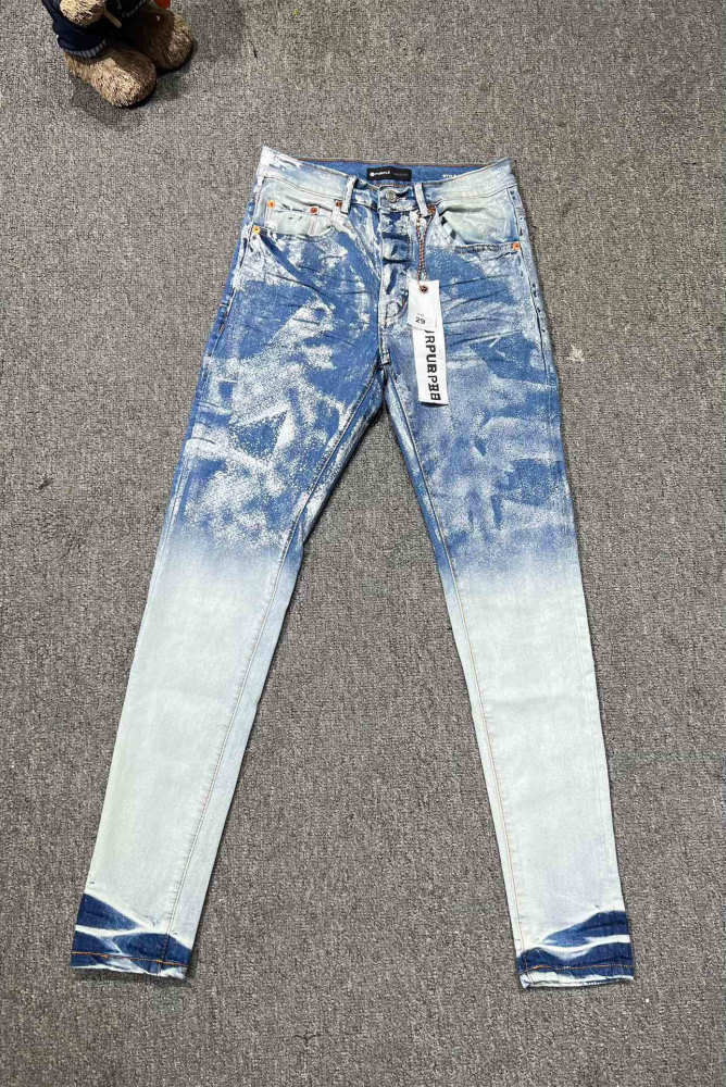 1:1 quality version Light Blue Splash Ink Gradient Jeans