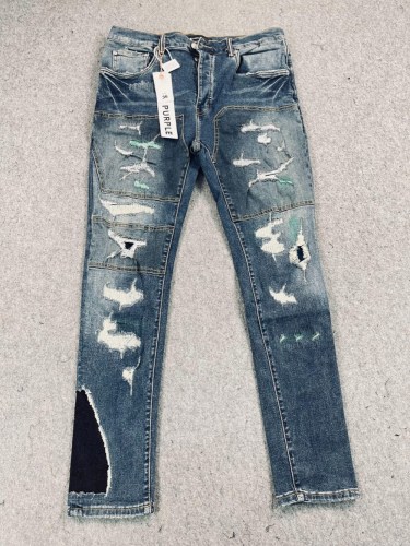 1:1 quality version New anti-old vandalism patch leg black fabric patchwork jeans