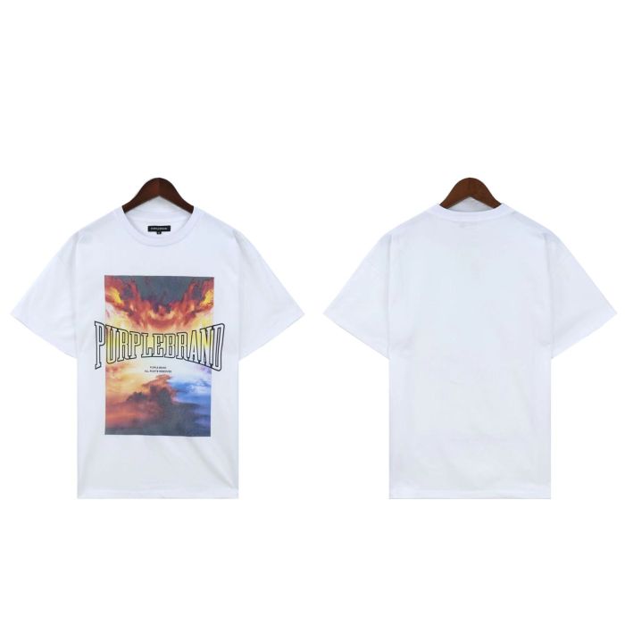 Fiery Cloud Photo Frame Letter Print tee 2 colors