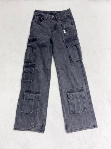 1:1 quality version High Street Multi-Pocket Workwear Straight Leg Micro Jeans