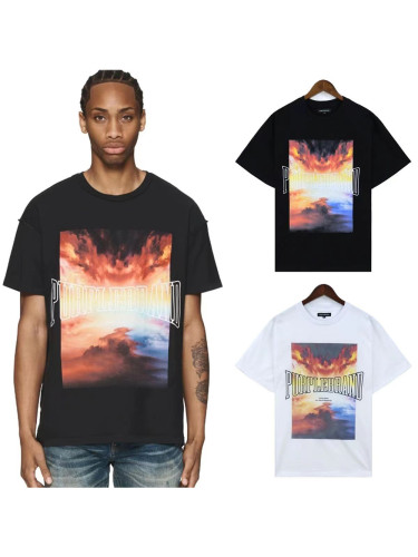Fiery Cloud Photo Frame Letter Print tee 2 colors