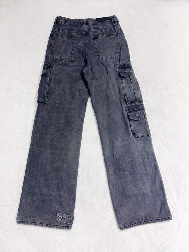 1:1 quality version High Street Multi-Pocket Workwear Straight Leg Micro Jeans