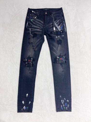 1:1 quality version Ripped Graffiti Patch Inked Jeans