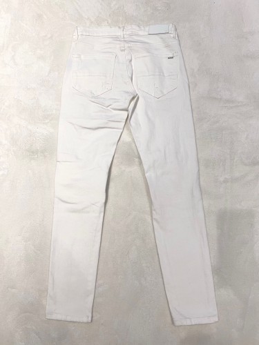 1:1 quality version White Ripped Patch Straight Jeans
