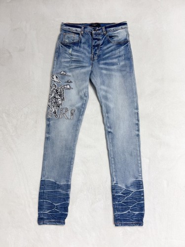 1:1 quality version Fujiman Alphabet Angel Embroidery Washed Jeans
