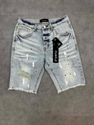 1:1 quality version frayed edges and ink splashes ripped denim shorts