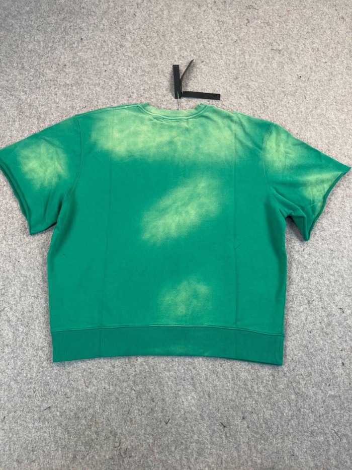 1:1 quality version Turtle Crack Letter Tiger Ink Splash Printed Washed tee sweatshirt  2 colors