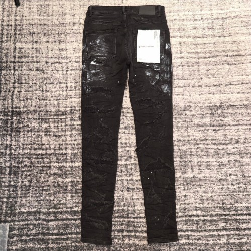 1:1 quality version Reversible ripped and inked jeans