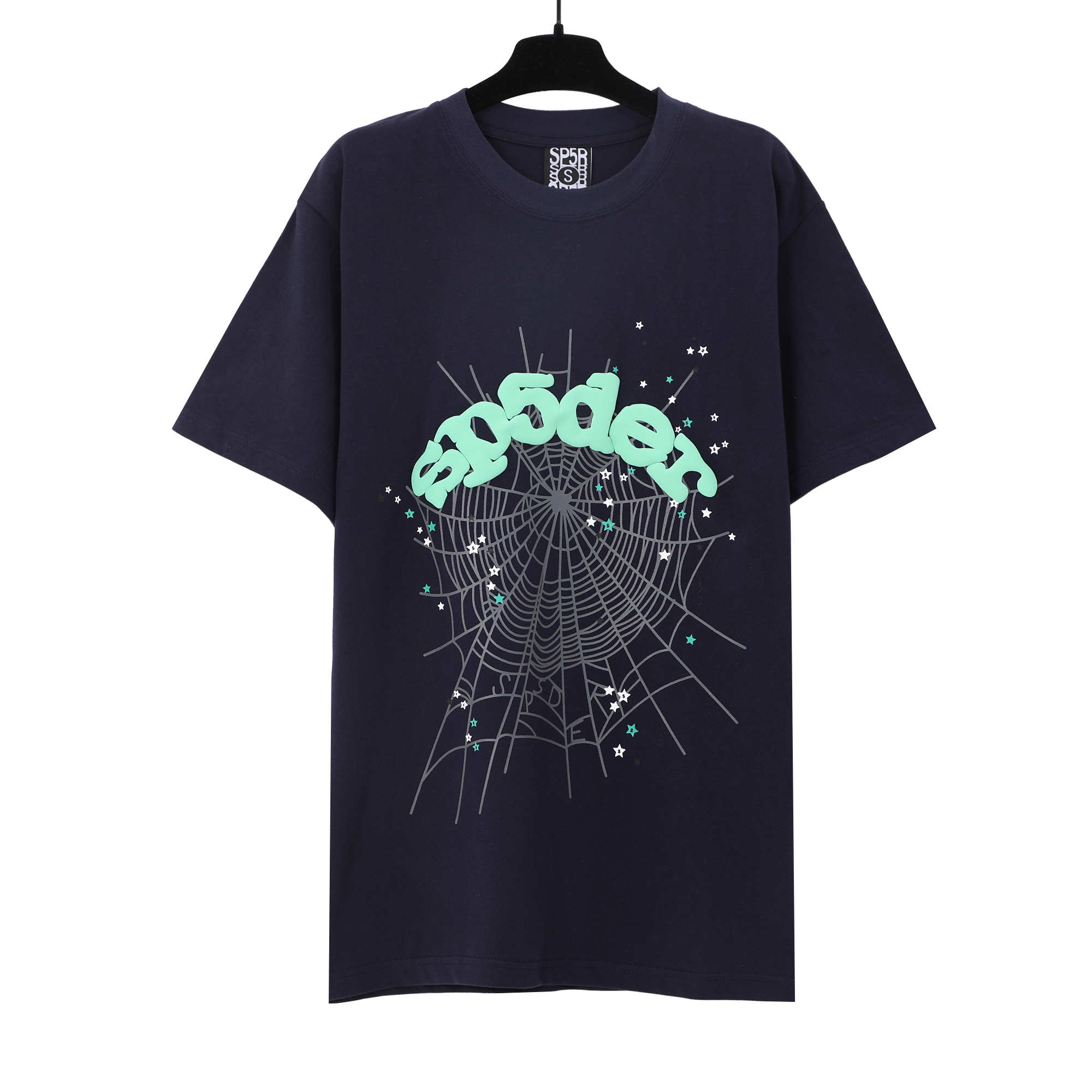 classic foam letter spider web print tee 5 colors