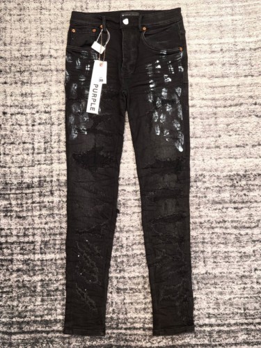 1:1 quality version Reversible ripped and inked jeans
