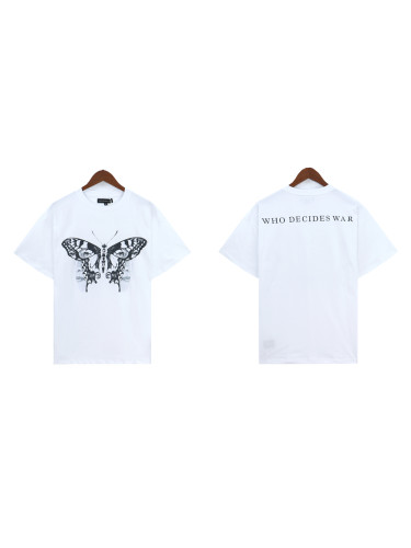 Face Butterfly Back Letter Print tee