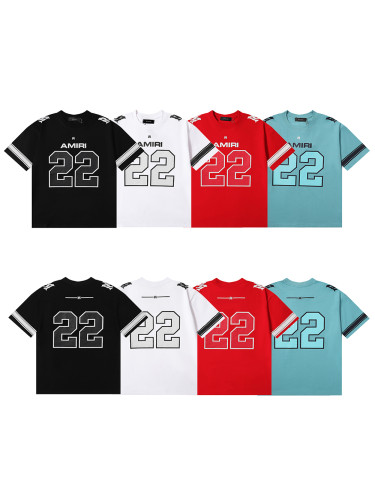 Number 22 Letter Logo Printed Sports Jersey Tee 2 colors