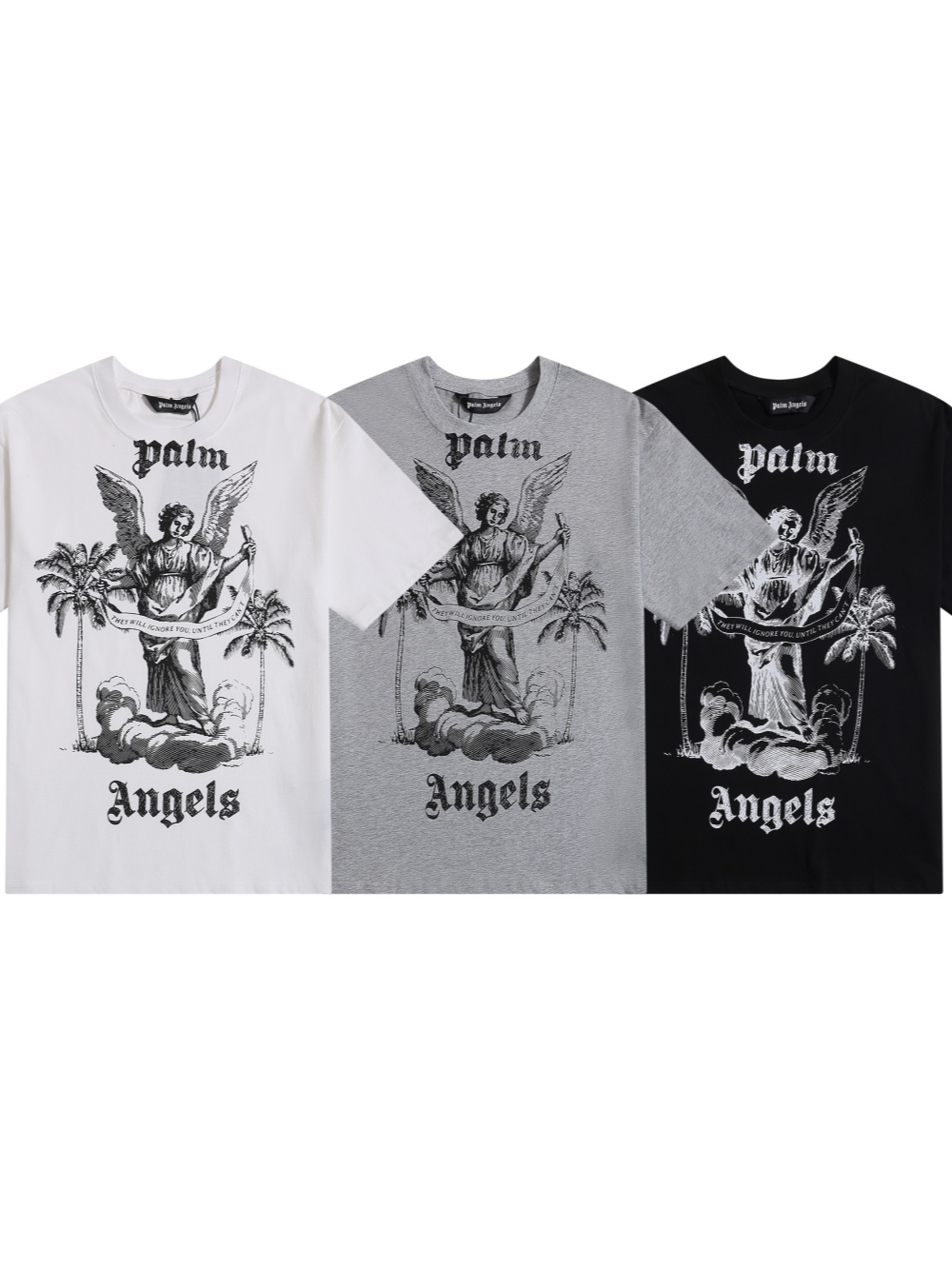 angel statue letter print tee 3 colors