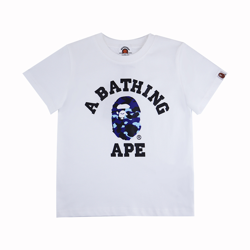 alphabet camouflage ape head tee for kids 6 colors