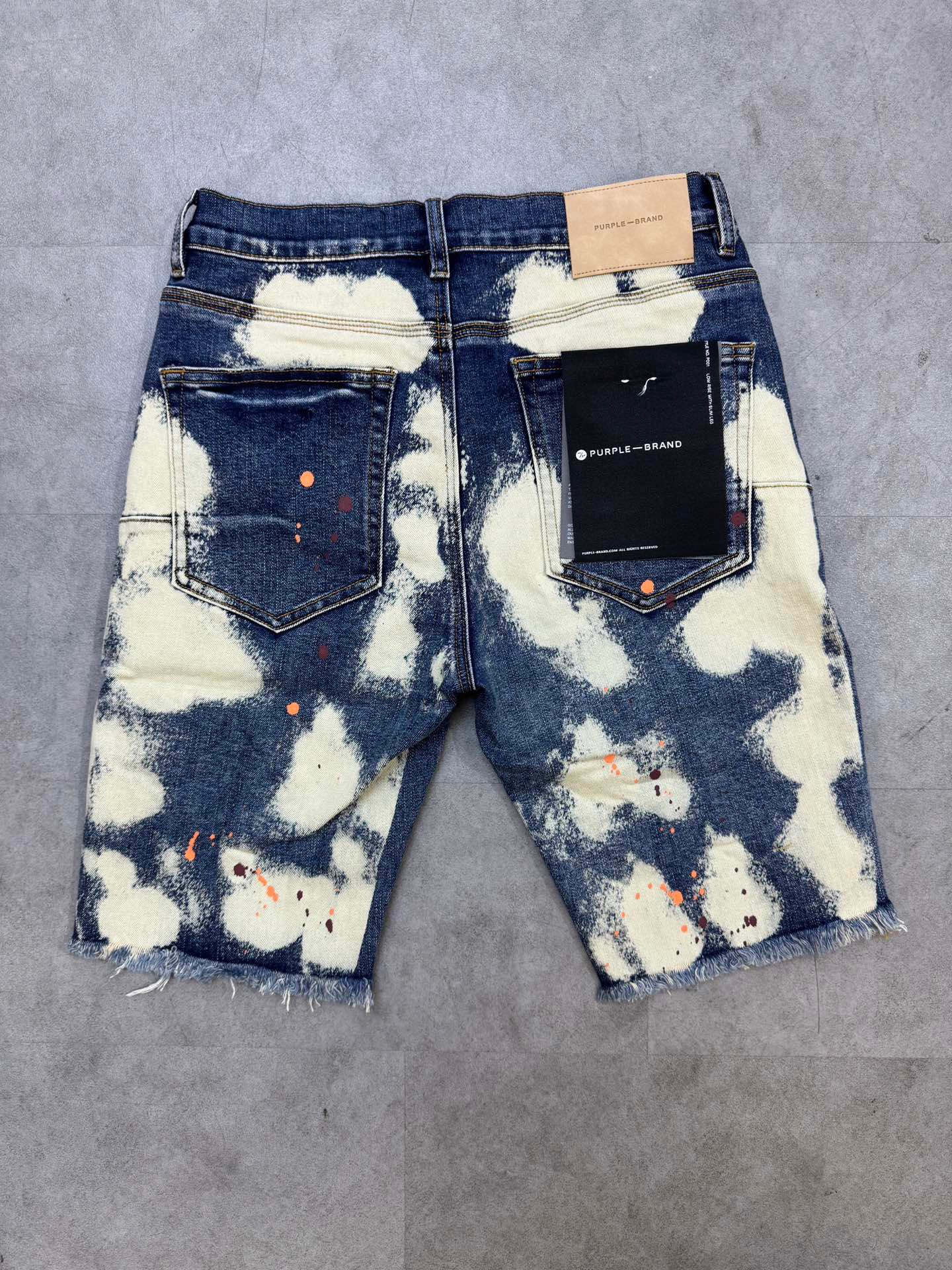 1:1 quality version tie-dye cloud splash denim shorts