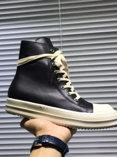 [buy more save more]Rick 0wens leather hi sneaker shoes [This pair of shoes needs to be made to order Custom made time is about 10 days]