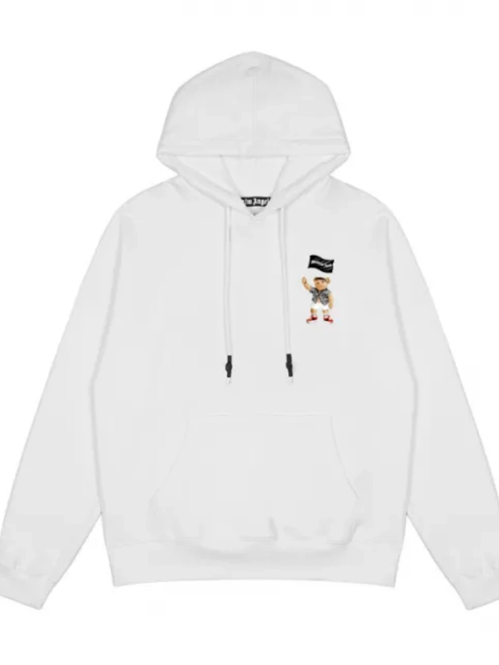 [buy more save more] palm angels flag bear hoodie black & white