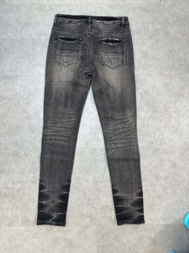 1:1 quality version Classic ripped and diamante patched jeans