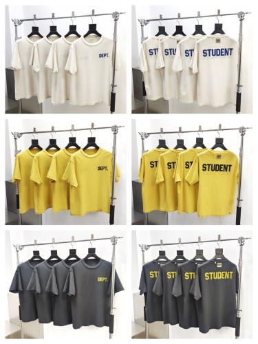 1:1 quality version Double-sided wear STUDENT letter print vandalism Tee 3 colors