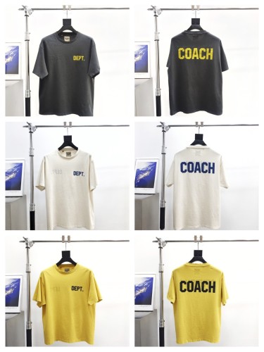 1:1 quality version Aged Reversible Wearable Coach Letter Print Tee 3 colors