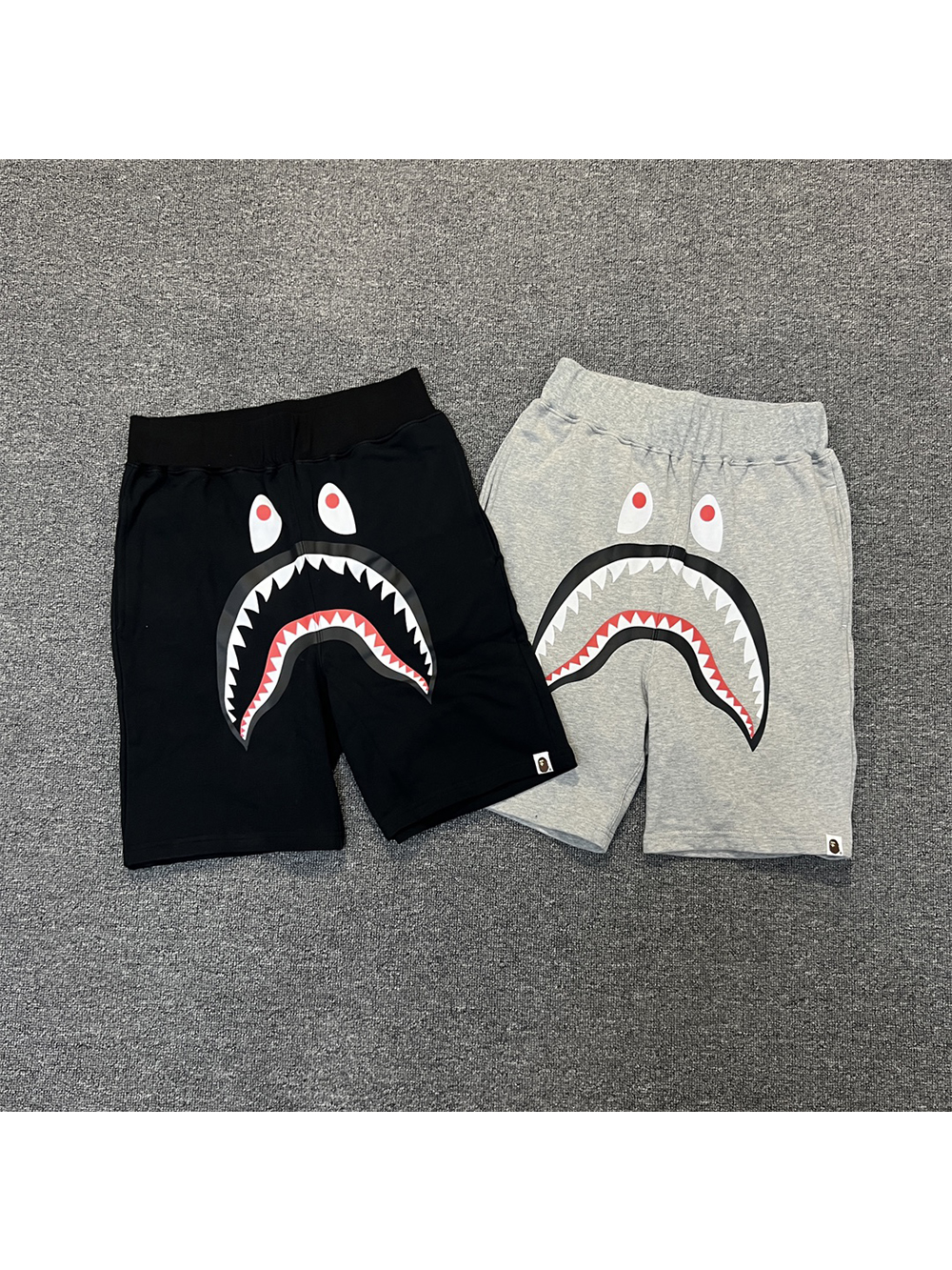 1:1 quality version classic solid colour shark''s mouth print shorts 2 colors