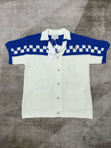 1:1 quality version Clashing Woven Check Badge Embroidery Lapel  Polo Shirt & Shorts Set