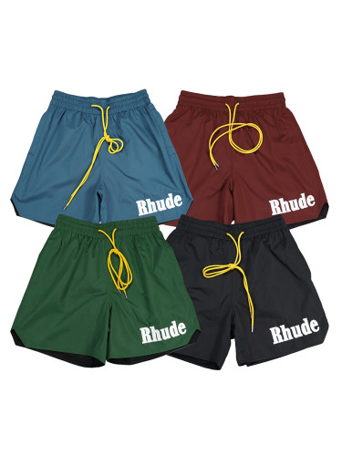Solid Color Monogrammed Embroidered Sport Beach Shorts 4 colors