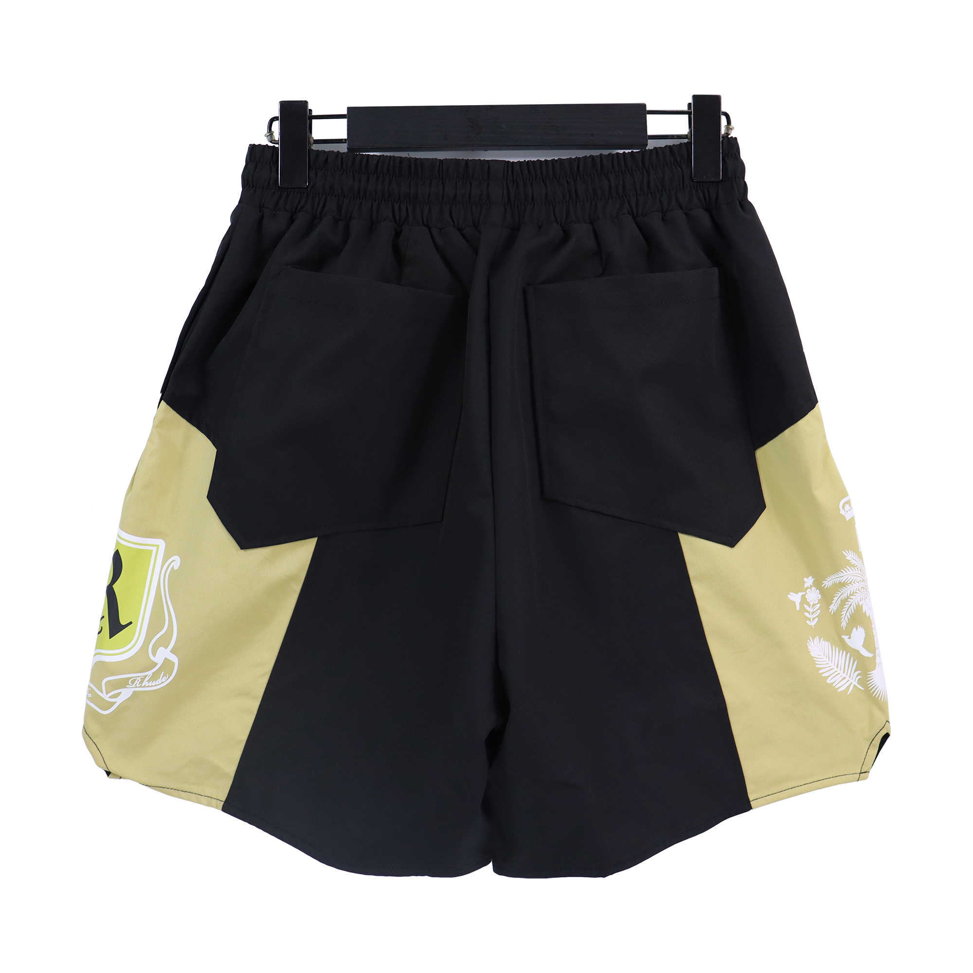 r label coconut print colorblock shorts 4 colors