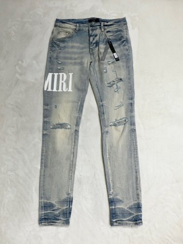 1:1 quality version Playful R Letter Embroidered Ripped Jeans
