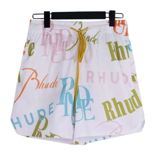 Printed all over with multiple colorful fonts logo drawstring shorts 2 colors