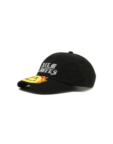 Smiley Flame Gothic Letter Embroidered Duck Cap