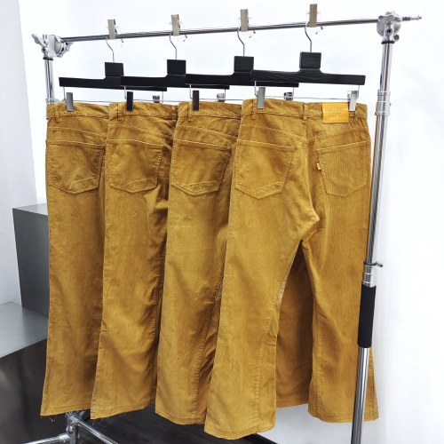 1:1 quality version Corduroy distressed micro-flare pants