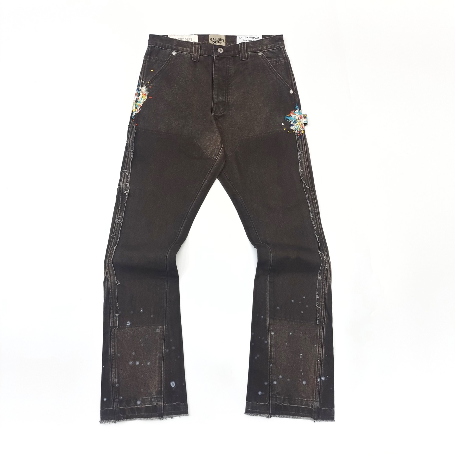 1:1 quality version colorful ink splash patchwork work pants