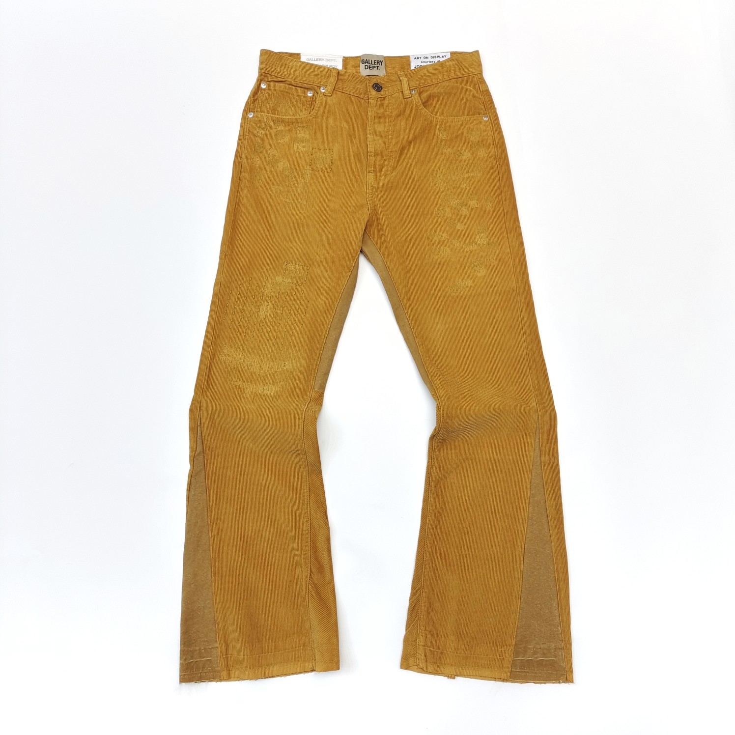 1:1 quality version corduroy distressed micro-flare pants