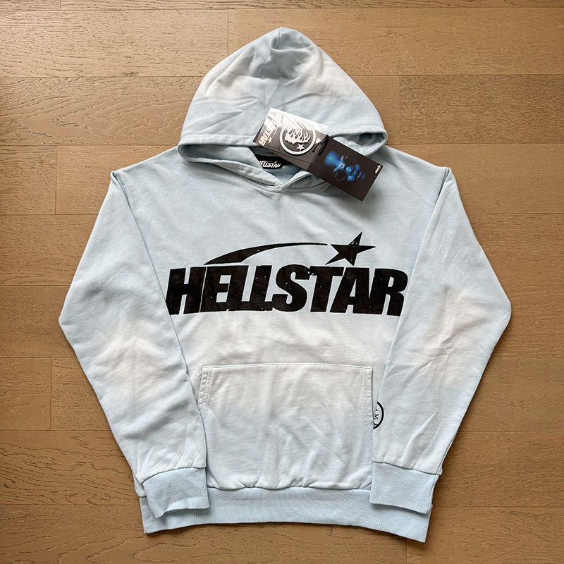 Hellstar Studio Washed Blue Logo Hoodie detail photo 2