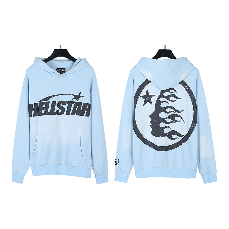 Hellstar Studio Washed Blue Logo Hoodie detail photo 1