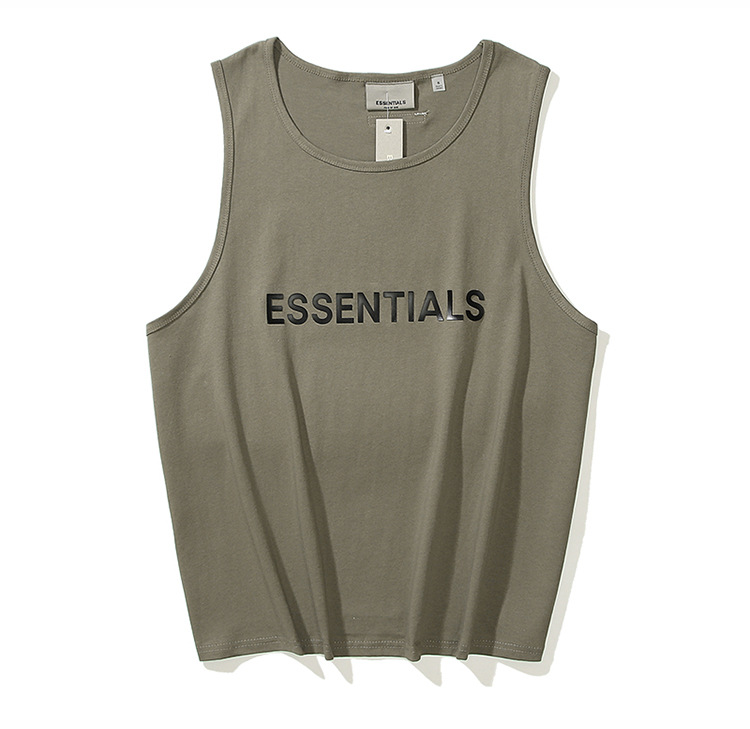 1:1 quality version ess letter printed sleeveless vest 3 colors