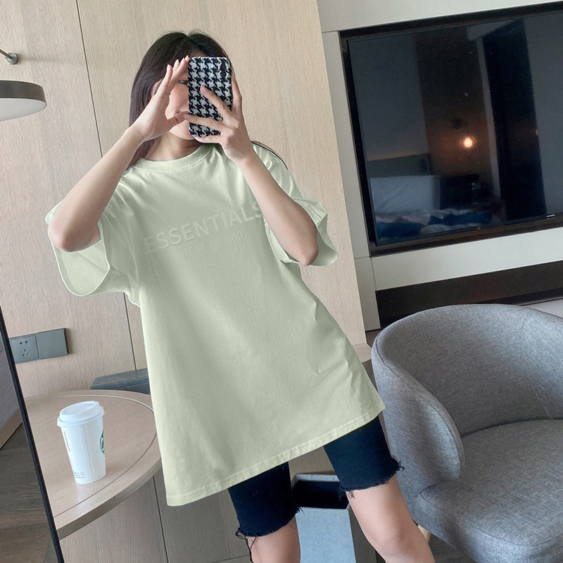 1:1 quality version fog macaroon solid color letter tee 3 colors