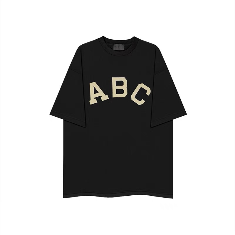 1:1 quality version flocked chest lettering abc tee 2 colors