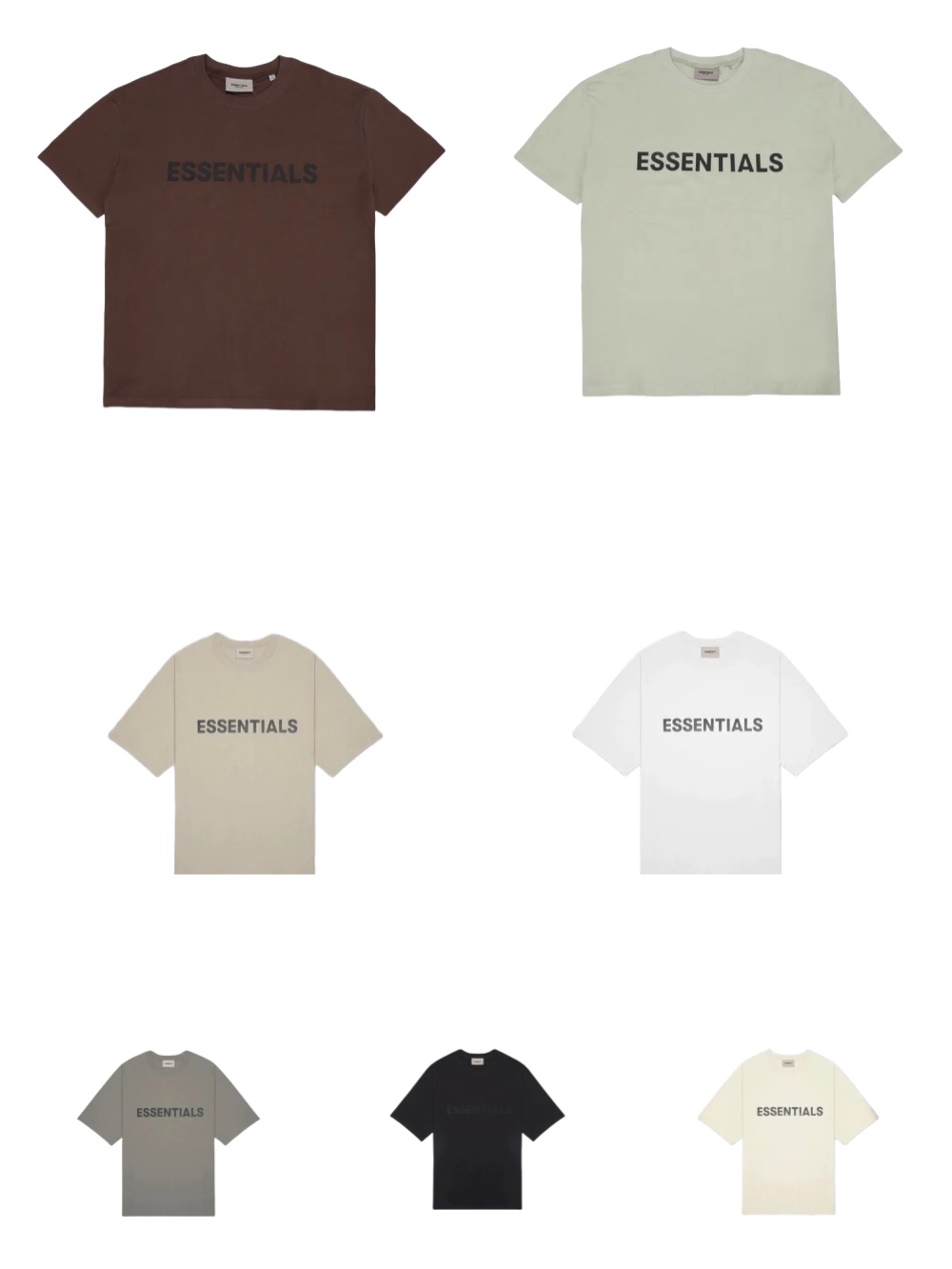 [buy more save more] 1:1 quality version fear of god fog essentials 21ss classic tee 8 colors (with 2021 new plastic bag)