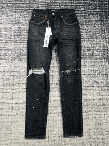 1:1 quality version Double Knee Ripped Ink Dot Jeans