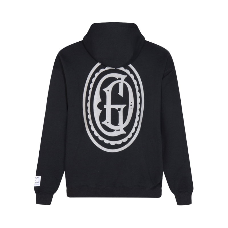 french english overlapping basic letter slogan hoodie