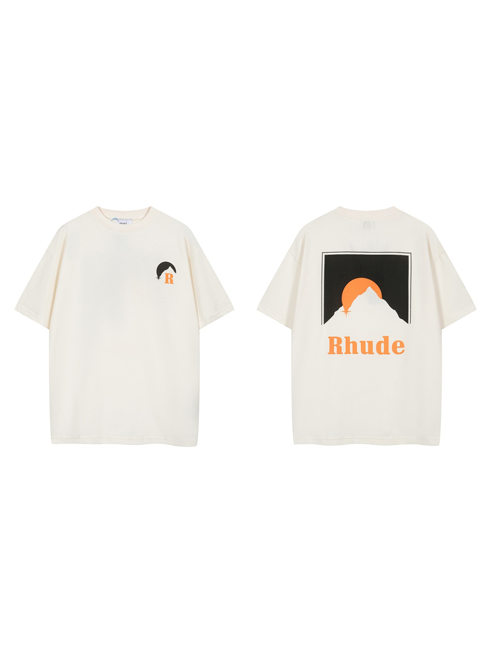 1:1 quality version classic sunset logo print tee